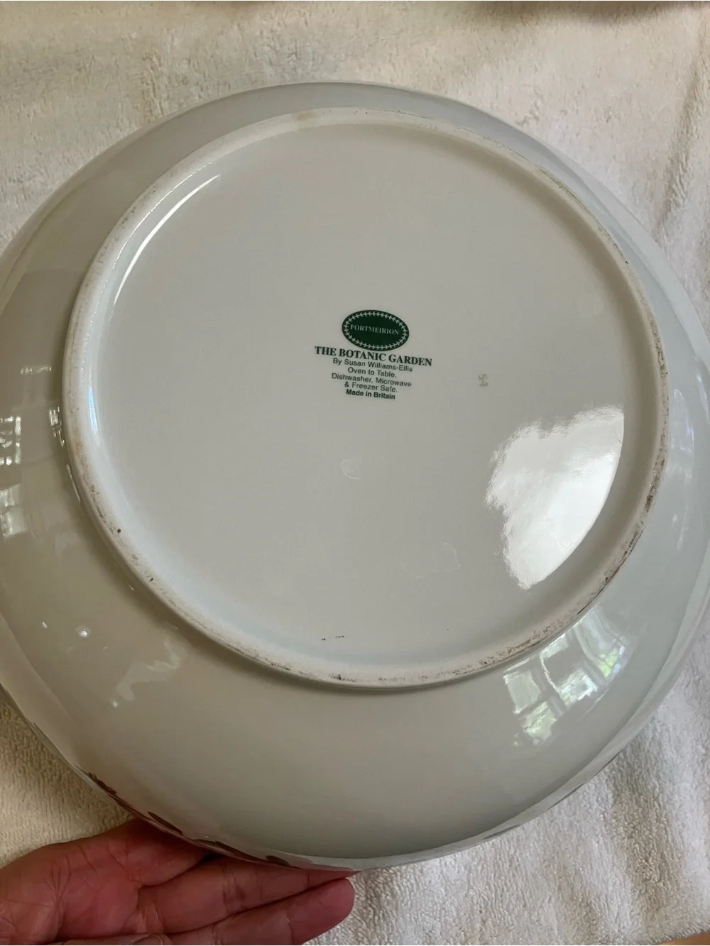 Vintage Portmeirion Botanic Garden Salad Bowl Ceramic 10.5inch diameter